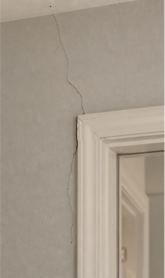 Measured slab crack in concrete