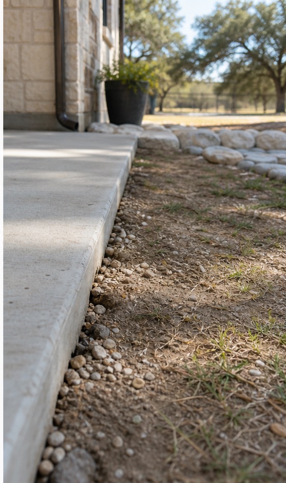 Water pooling near a home foundation